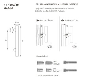 KLAMKA kod MP K00 Ø 30 mm SP (WS - Biały mat) - szt