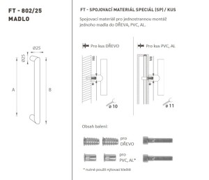 KLAMKA MP kod K02 Ø 25 mm SP (WS - Biały mat) - szt