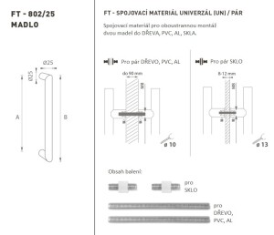 KLAMKA MP kod K02 Ø 25 mm UN (BS - Czarny mat) - para