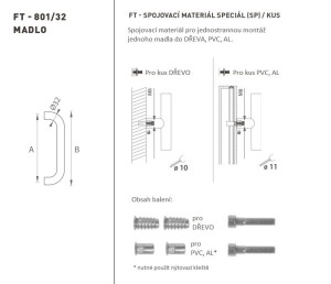 KLAMKA MP kod K01 Ø 32 mm SP (BS - Czarny mat) - szt