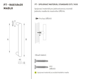 MP FT - UCHWYT kod K40 40x20 mm ST (BN - Stal nierdzewna szczotkowana) - szt.