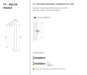 KLAMKA kod MP K02 Ø 25 mm ST - szt. (BS - Czarny mat)