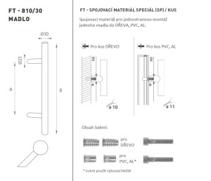 KLAMKA kod MP K10 Ø 30 mm SP - szt. (BS - czarny mat)