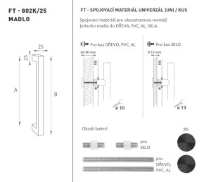 KLAMKA kod MP K02 Ø 25 mm UN - szt. (BS - czarny mat)