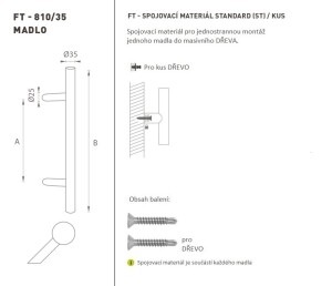 KLAMKA kod MP K10 Ø 35 mm ST - szt. (WS - Biały mat)