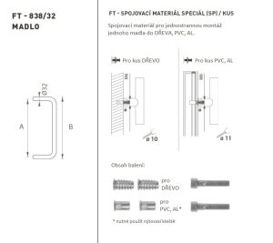 KLAMKA kod MP K38 Ø 32 mm SP - szt. (WS - Biały mat)