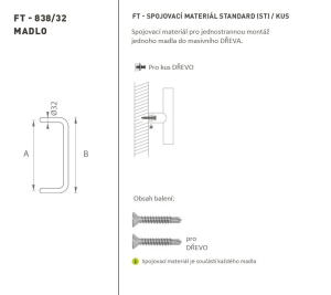 KLAMKA kod MP K38 Ø 32 mm ST - szt. (WS - Biały mat)