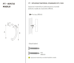 KLAMKA kod MP K39 Ø 32 mm ST - szt. (BS - Czarny mat)