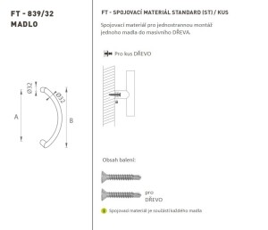 KLAMKA kod MP K39 Ø 32 mm ST - szt. (WS - Biały mat)