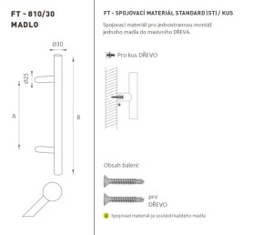 KLAMKA kod MP K10 Ø 30 mm ST - szt. (BN - stal nierdzewna szczotkowana)