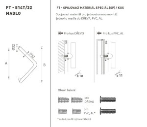 KLAMKA MP kod K14T Ø 32 mm SP - szt. (WS - Biały mat)