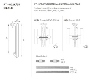 KLAMKA kod MP K02K 25x25 mm UN - para (WS - Biały mat)