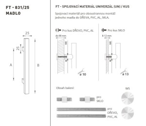 KLAMKA MP kod K31 25x25 mm UN - szt. (WS - Biały mat)