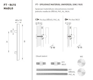 KLAMKA MP kod K41S 40x10 mm UN - szt. (WS - Biały mat)