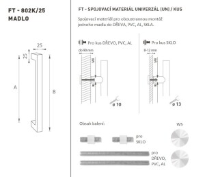 KLAMKA kod MP K02K 25x25 mm UN - szt. (WS - Biały mat)