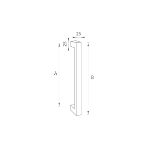 KLAMKA kod MP K02K 25x25 mm ST - szt. (WS - Biały mat)