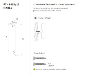 KLAMKA kod MP K02K 25x25 mm ST - szt. (WS - Biały mat)