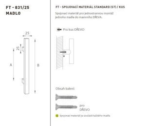 KLAMKA MP kod K31 25x25 mm ST - szt. (BN - Stal nierdzewna szczotkowana)