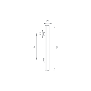 KLAMKA kod MP K31 25x25 mm ST - szt. (BS - Czarny mat)