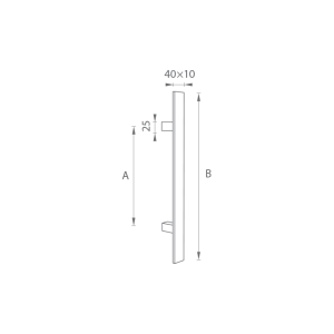 KLAMKA kod MP K41S 40x10 mm ST - szt. (BN - stal nierdzewna szczotkowana)