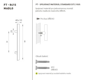 KLAMKA kod MP K41S 40x10 mm ST - szt. (WS - Biały mat)