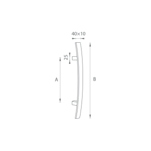 KLAMKA kod MP K41C 40x10 mm ST - szt. (BN - stal nierdzewna szczotkowana)