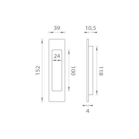 MUSZLE KWADRATOWE MP 039 bez otworu (BS - Czarny mat)