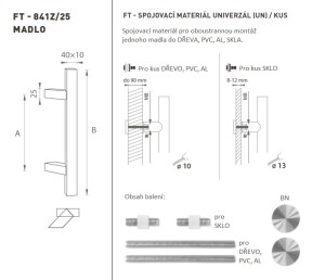 KLAMKA kod MP K41Z 40x10 mm UN - szt. (BN - stal nierdzewna szczotkowana)