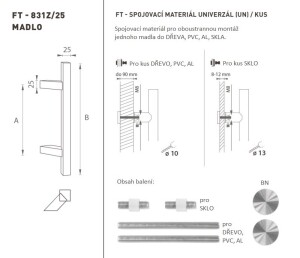 KLAMKA kod MP K31Z 25x25 mm UN - szt. (BN - stal nierdzewna szczotkowana)