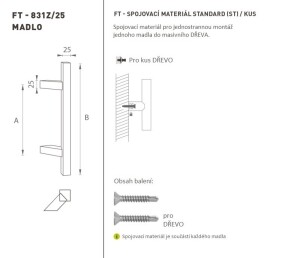 KLAMKA kod MP K31Z 25x25 mm ST - szt. (BN - stal nierdzewna szczotkowana)