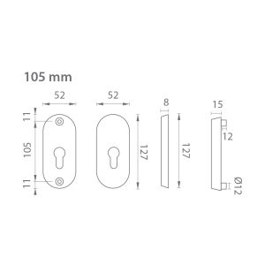 Rozeta drzwiowa AXA BETA2 (F6 - Inox elox)