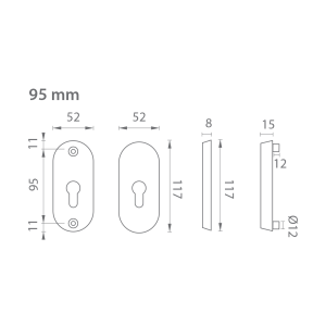 Rozeta drzwiowa AXA BETA2 (F6 - Inox elox)