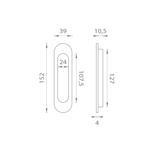 SHELL OVAL MP 040 bez otworu (OGS - Brąz matowy szczotkowany)