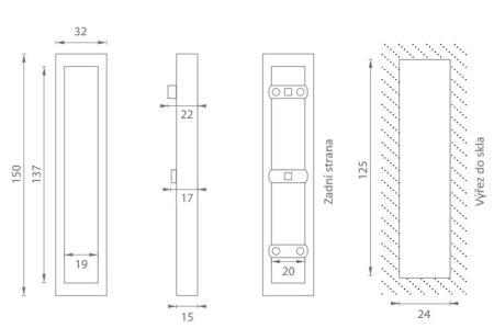 Muszla do szyby bez otworu MP 1158Z (BS - Czarny Mat)