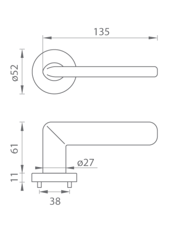 Okucia drzwiowe MP Eliptica - R 3098 5S (BS PVD - Czarny mat)