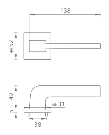 Okucia drzwiowe MP Supra - HR 3097 5S (BS PVD - Czarny mat)