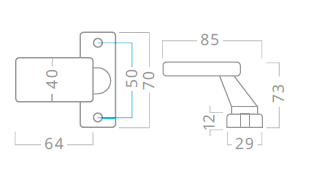 Uchwyt do okuć ACT 1303 offset (F1)