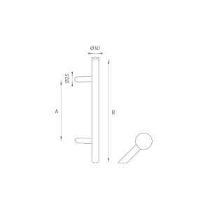 KLAMKA kod K10 Ø 30 mm ST - szt. (BS - Czarny mat)