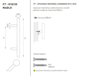 KLAMKA kod K10 Ø 30 mm ST - szt. (BS - Czarny mat)