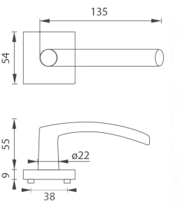 Okucia drzwiowe MP Esso - HR (BS - Czarny mat)