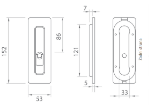 Obudowa do drzwi przesuwnych MP TI 4181 5S - WC (BS)