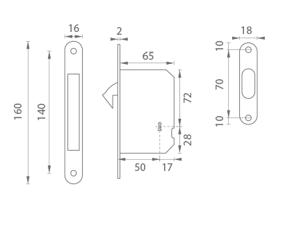 Zamek do drzwi przesuwnych MP BB 1175 (BS)