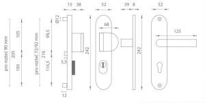 Wzmocnione okucia MP AXA Beta2 Plus (F6 - inox elox)