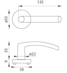 Okucia drzwiowe MP Esso - R (BS - czarny mat)