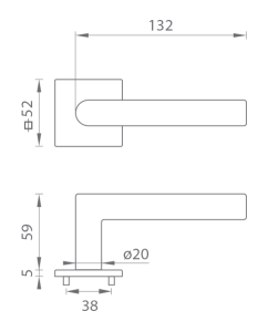 Okucia drzwiowe MP FAVORIT - HR 4002 5SQ T1 (BS)