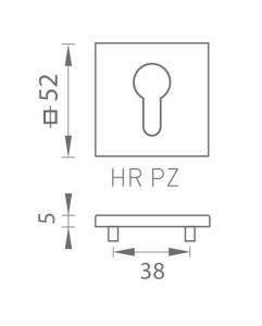 Rozeta drzwiowa MP - TI - HR 5S (OLS - Mosiądz szczotkowany)