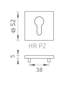 Rozeta drzwiowa MP - TI - HR 5SQ T3 (BS - Czarny mat)