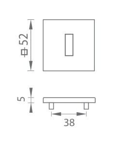 Rozeta drzwiowa MP - TI - HR 5SQ T3 (BS - Czarny mat)