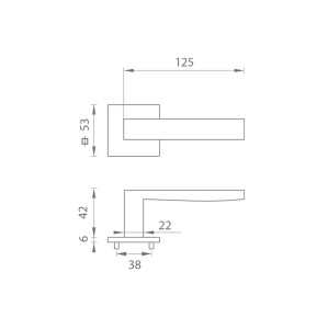 Okucia drzwiowe MP Holly HR SQ6 (NP - BS - Czarny mat)