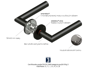 Okucia drzwiowe QOLIBRI Smartbloc WC 1040 - RHR (Titan satyna)